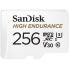 SanDisk 256GB High Endurance microSDHC Memory Card - UHS-I, C10, U3, V30 Up to 100MB/s Read, 40MB/s Write with SD Adaptor
